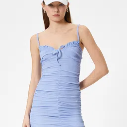 Koton Striped Shoulder Straps Bodycon Mini Dress-picture-31