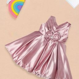 MeeMee Girls Solid Embellished Fit & Flare Party Dress-picture-22