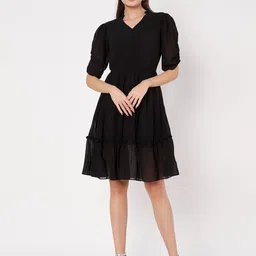 Fbella Women Georgette Fit & Flare Mini Dress-picture-23