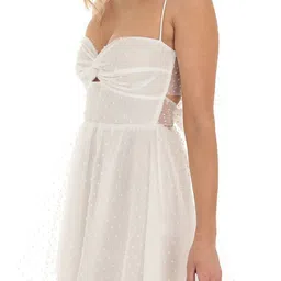 LULU & SKY Self Design Sweetheart Neck Fit & Flare Mini Dress image 4
