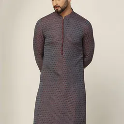 KISAH Ethnic Motifs Woven Design Jacquard Regular Kurta-picture-13