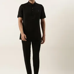 TheEthnic.Co Mandarin Collar Short Sleeves Pathani Kurta-picture-40