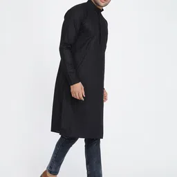 ROYAL KURTA Men Black Kurta image 5