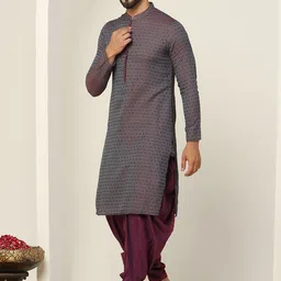 KISAH Ethnic Motifs Woven Design Jacquard Regular Kurta image 4