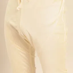 KISAH Men Beige Woven Design Cotton Sherwani Set image 5