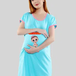 SillyBoom Graphic Printed Round Neck Cotton Maternity Tunic-picture-21