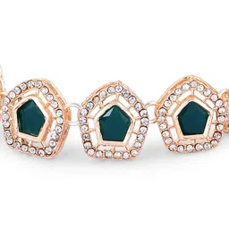 Zaveri Pearls Gold Plated Austrian Diamonds Stone Studded Link Bracelet image 4