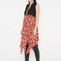 Peppertree Black & Red Viscose Rayon Printed Tunic image 3