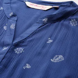 routes by all about you all about you Print Mandarin Collar Ethnic Top image 2