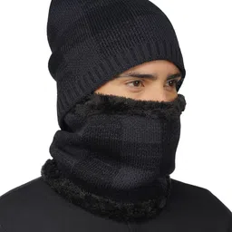 iSWEVEN Set of 2 Woolen Winter Balaclava Caps With Neck Warmer-image-31