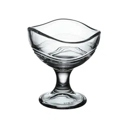 ceradeco Set of 2 Transparent Glass Oval Shaped Ice Cream Bowls image 4