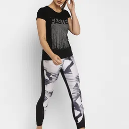appulse Women Set of 3 Black Printed Slim Fit Running T-shirt image 2
