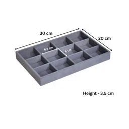 La Trove Grey Wardrobe Luxury 12 Grids Jewellery Organiser image 3