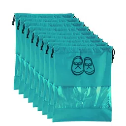 Kuber Industries 9Pcs Portable Drawstring Shoe Cover With Transparent Window-image-13