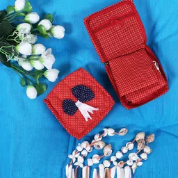 Kuber Industries Red 2 Pieces Printed Jewellery Organisers-picture-22