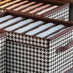 HOUSE OF QUIRK Grey Printed Non Woven Foldable Drawer Organizers-picture-47