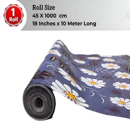 LooMantha Blue & White Floral Printed Water Resistant Shelf Liner Organisers-picture-7