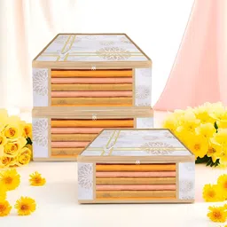 Kuber Industries White & Gold-Toned 3 Pieces Printed Drawer Organiser-picture-21