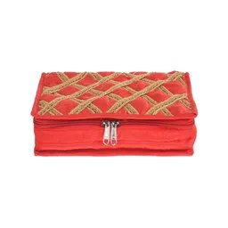 Kuber Industries Red Jewellery Kit With Bangle Roll-image-8