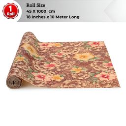 Dakshya Industries Beige & Pink Floral Printed Water Resistant Shelf Liner Organiser-picture-40