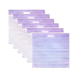 Kuber Industries Purple & Transparent 6 Pcs Saree Bag with Handle Organisers-image-62