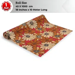 LooMantha Orange & Beige Floral Printed Water Resistant Shelf Liner Organisers-picture-12