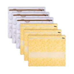 Kuber Industries White 6 Pcs Regular Saree Clothes Bags-picture-20