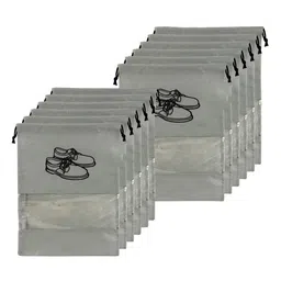 Kuber Industries Transparent & Grey 12 Pieces Shoe Printed Organizer-image-72