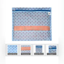 Kuber Industries Blue 15 Pieces Printed Reusable Saree Organisers-picture-27