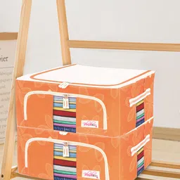 BlushBees Set Of 2 Orange & White Printed Wardrobe Organiser-picture-20