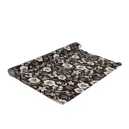 Kuber Industries Brown & White Floral Printed Shelf Liner-picture-20