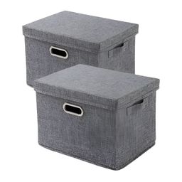 HOKIPO Grey 2 Pieces Multi-Utility Organisers With Lid-picture-6