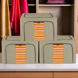Kuber Industries Brown 3 Pieces Multi-Utility Organisers-picture-31