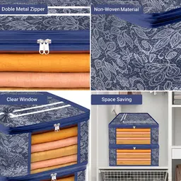 Kuber Industries Navy Blue 9 Pieces Printed Drawer Organiser image 2