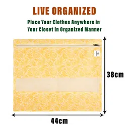 Kuber Industries Blue & Yellow 20 Pieces Reusable Saree Organisers image 3