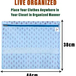 Kuber Industries Blue 20 Pieces Printed Reusable Saree Organisers image 3