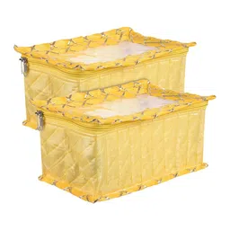 Kuber Industries Yellow 2 Pieces Gota Checked Jewellery Kit image 4