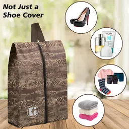 Kuber Industries Brown 24 Pieces Printed Shoes Organisers image 3