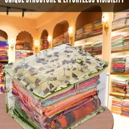 Kuber Industries Green Reusable Zip Closure Saree Storage Bag Organiser image 2