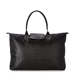 Kuber Industries Black Set Of 2 Textured Oversized Shopper Tote Bag image 4