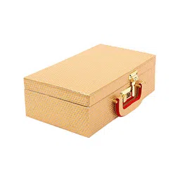 Kuber Industries Gold-Toned Textured Wooden Bangle Box image 4