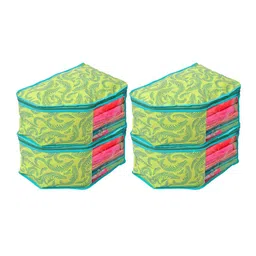 Kuber Industries Set Of 4 Green Printed Blouse Organisers-image-15