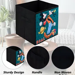 Kuber Industries Cream Colour & Green Disney Printed 2 Pcs Multi-Utility Organisers 33 LTR image 2