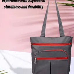 Kuber Industries Grey & Red 2 Pieces Reusable Handbag Organiser Organisers image 4