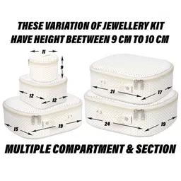 Kuber Industries White & Gold Toned 10 Pieces Regular Makeup Organisers image 2