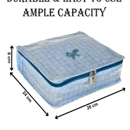 Kuber Industries Blue & White 2 Pieces Geometric Printed Regular Jewellery Organisers image 5