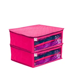 atorakushon 2-Pcs Pink Reusable Saree Wardrobe Organisers image 4