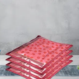 Kuber Industries Maroon 12 Pieces Reusable Saree Organisers With Zip Closure image 4