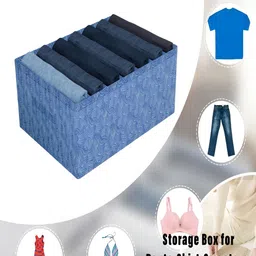Kuber Industries Blue 2Pcs Reusable Trouser Box Organisers image 4
