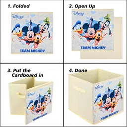 Kuber Industries Cream Coloured 3 Pieces Disney Printed  Multi-Utility Organisers 33 Ltr image 4